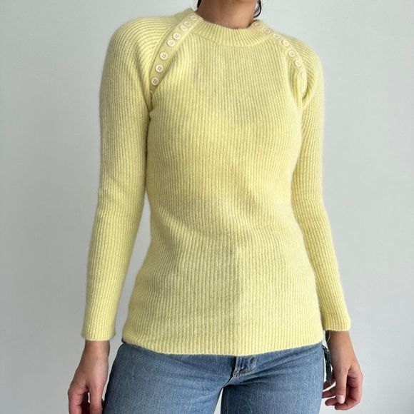 Vintage Sweaters - Vintage 50's hand loomed wool angora sweater top RARE nwt dead stock